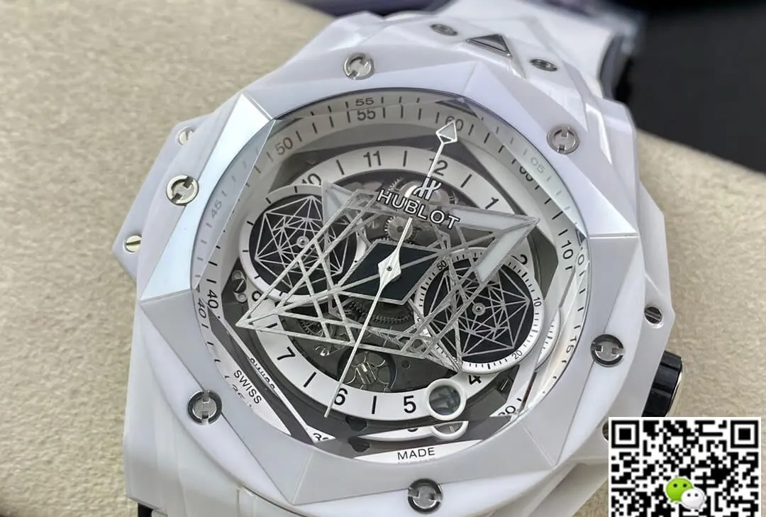 Hublot Big Bang Sang Bleu II 418.HX.2001.RX.MXM21 BB Factory 1:1 Best Edition Replica Watch White Strap